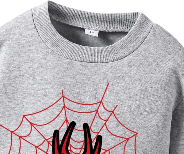 Toddler Boy Sweatshirt Set-Spider Print Warm Crewneck Sweatshirts-3 Pack Little Boys Warm Clothes Size(3-7 T)