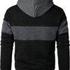 Men’s Sweatshirts Long Sleeve Pullover Patchwork Plaid Jacquard Hoodie Casual Drawstring Hoody Top