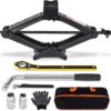 Car Jack Kit Scissor Jack for Car 2 Ton (4409 lbs) Tire Jack Tool Kit Universal Car Emergency Kit with Lug Wrench Tire Changing Kit for Car SUV