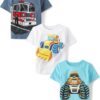 The Children's Place Baby Toddler Boys 3-Pack Short Sleeve Graphic T-Shirt