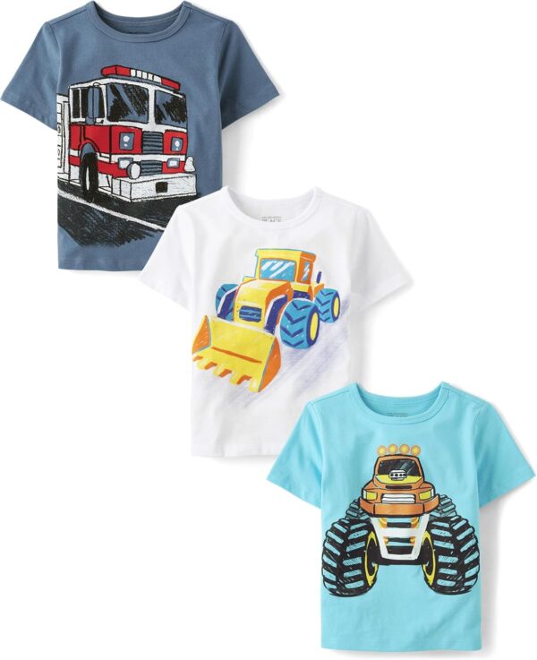 The Children's Place Baby Toddler Boys 3-Pack Short Sleeve Graphic T-Shirt