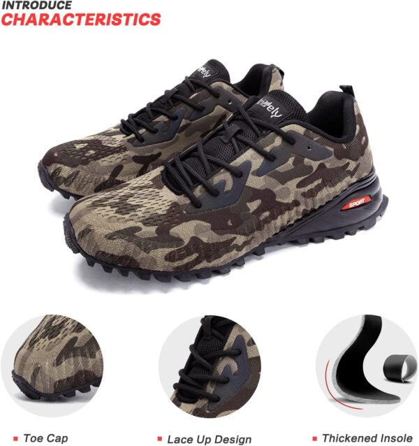 Kricely Men's Trail Running Shoes Fashion Walking Hiking Sneakers for Men Tennis Cross Training Shoe Outdoor Snearker Mens Casual Workout Footwear