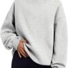 Trendy Queen Womens Oversized Sweatshirts Turtleneck Pullover Long Sleeve Hoodies Tops Fall Fashion Outfits 2025 Clothes