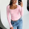 Trendy Queen Womens Going Out Tops Long Sleeve Top Trendy Cute Shirt Y2k Clothing Fall Fashion Clothes 2025