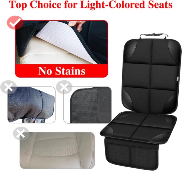 Meolsaek Car Seat Protector for Child Car Seat, 600D Fabric Waterproof Car Seat Cover with Non-Slip Backing, Under Baby Car Seat from Pressure Marks