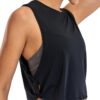 CRZ YOGA Pima Cotton Cropped Workout Tank Tops for Women - Sleeveless Sports Athletic Yoga Running Gym Crop Shirts