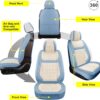 LINGVIDO Universal Car Seat Cover, Breathable and Waterproof Faux Leather Automotive Seat Covers for Cars SUV Sedan (Full seat, White & Light Blue)