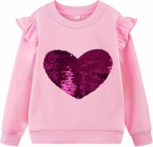 RETSUGO Toddler Baby Girls Sweatshirts Casual Pullover Crewneck Winter Long Sleeve Tops Shirts Clothes 3T-8T