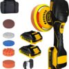 Cordless Car Buffer Polisher kit with 21V 2 X 2.0Ah Rechargeable Batteries,6 Inch Car Buffer Waxer Kit, 6 Variable Speed 5500RPM Car Buffer Polisher for Car Detailing/Polishing/Waxing