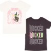 wicked Girl's Graphic Print T-Shirt 2-Pack - Short Sleeve Tees Bundle for Kids