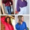 Dokotoo Womens Blouses Fashion Long Sleeve Shirts V Neck Business Casual Tops Spring Summer Outfits 2025