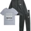 Reebok Boys' Pants Set - 3 Piece Tricot Short Sleeve T Shirt with Athletic Zip Up Jacket and Jogger Pants Set for Boys 12M-7