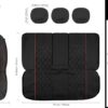 YGL Luxury PU Leather Car Seat Covers Full Set, Non-Slip Seat Cover Protectors, Universal Fit for Cars, Trucks, SUVs, Vans, Pickups, Airbag Compatible, Seat Covers for Car Interior (Black/Red)