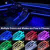 Interior Car LED Strip Lights APP Control, 5 in 1 RGB 16 Million Colors Ambient Lighting Kit with 236 inches Fiber Optic, Music Mode Inside Car Lighting Accessories