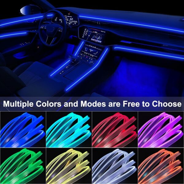 Interior Car LED Strip Lights APP Control, 5 in 1 RGB 16 Million Colors Ambient Lighting Kit with 236 inches Fiber Optic, Music Mode Inside Car Lighting Accessories