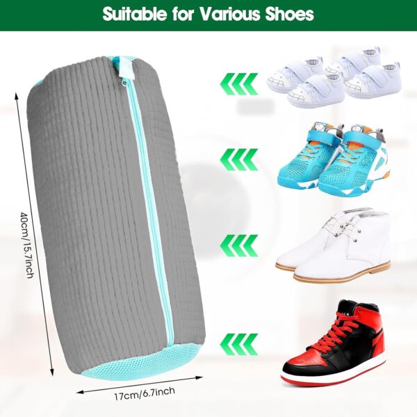 Shoe Washing Machine Bag, Laundry Bags Shoes Washer Pouch for Sneakers, Free Your Hands Unstain Cleaner Kit Gadget, Gift for House Wife & Mom (Gray 2pcs)