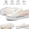 hash bubbie White Sneakers for Women Low Top Canvas Shoes Womens Canvas Sneakers Women's Fashion Sneakers Slip on Casual Tennis Shoes