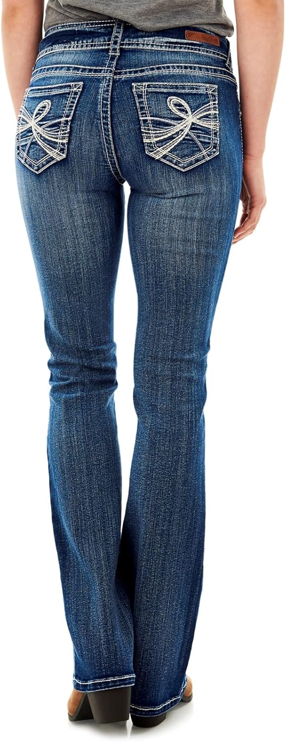 WallFlower Luscious Curvy Bootcut Jeans for Women Mid-Rise Insta Stretch Denim in Petite, Midsize, Plus Size, Juniors Jeans