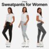 BottomLine 3 Pack Sweatpants Women, Comfortable Womens Sweatpants, Fleece Womens Joggers (Available in Plus)