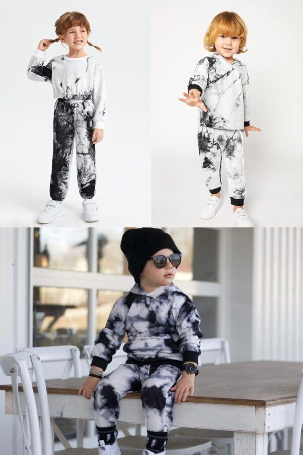 Arshiner Toddler Girl Clothes 2 Piece Outfits Fashion Twist Front Long Sleeve Sweatshirts and Sweatpants Sweatsuit Sets