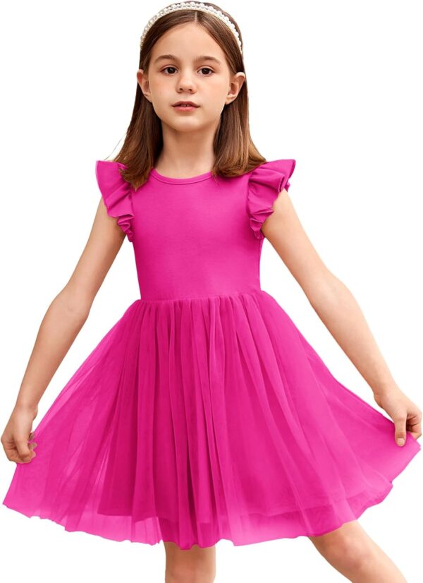 Arshiner Toddler Tutu Dress Little Girls Fluffy Summer Dresses Casual Party Tulle Sundress for Kids 2-6Y