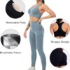 3 Piece Workout Sets for Women Butt Lifting Leggings with High Impact Sports Bra Gym Shorts