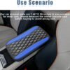 Car Center Console Cover, Universal Leather Waterproof Armrest Seat Box Cover Protector, Comfortable Car Decor Accessories Fit for Most Cars, Vehicles, SUVs -Blue