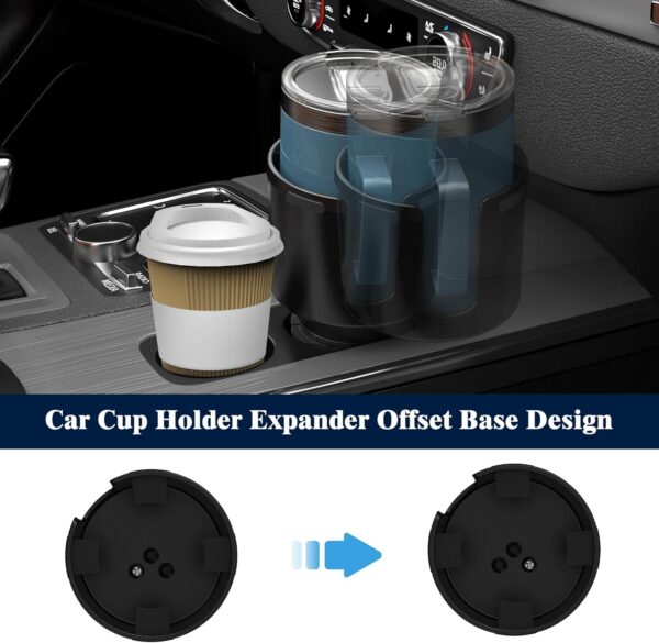 Car Cup Holder Expander, Cup Holder Expander for Car with Stretchable Rubber Base, Large Cup Holder Adapter Compatible with Yeti, Hydro Flask, Nalgene, Stanley, Owala, Bottles in 2.8”-4.13”, 1 Pack