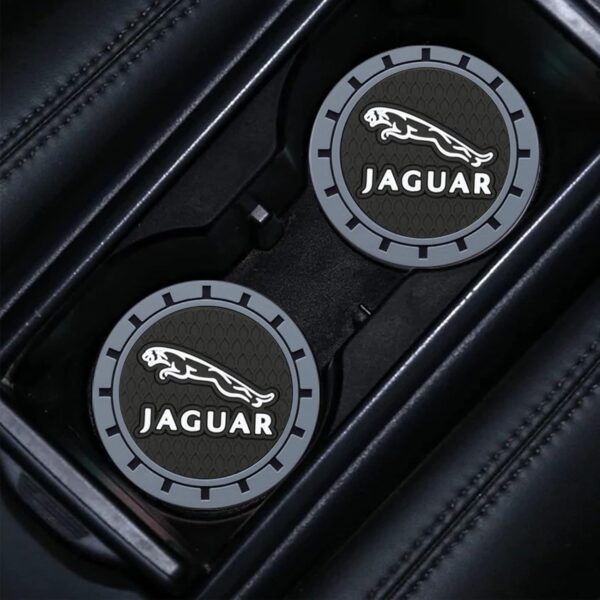 for Jaguar Car Cup Holder Coaster,Cup Holder Insert Coaster for Jaguar XE XEL XF XFL XJ F-PACE F-Type Series,Anti Slip Car Cup Coaster Car Accessories,Black