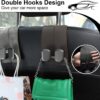 Elegananccy 2 Pack Double Car Seat Headrest Hooks, Leather Car Purse Hanger Holder for Bags, Car Organizers and Storage Accessories for Women(Black)