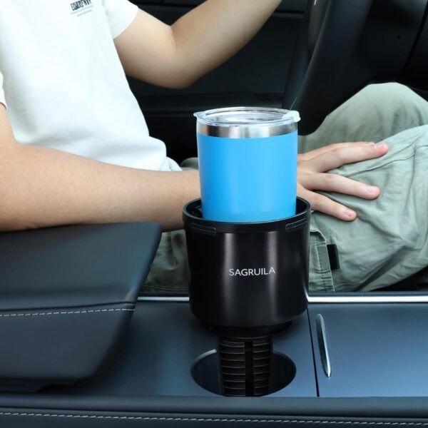 Car Cup Holder Expander, Cup Holder Expander for Car with Stretchable Rubber Base, Large Cup Holder Adapter Compatible with Yeti, Hydro Flask, Nalgene, Stanley, Owala, Bottles in 2.8”-4.13”, 1 Pack