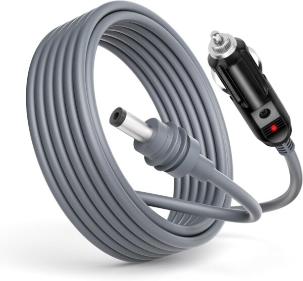 Starlink Mini DC Power Cable Cigarette Lighter 10FT Starlink Mini Cable 12V-24V DC Car Power Cable for Starlink Mini Accessories 18AWG Starlink DC Power Supply for Trucks Buses Ships Waterproof Gray