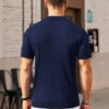 COOFANDY Men's Zipper Polo Shirts Short Sleeve Ribbed Knit Polo T Shirts Fashion Casual Golf Shirts