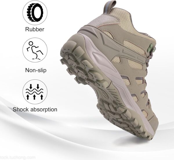 Men's Waterproof Slip Resistant Outdoor Hiking Trails Boots Relaxed Fit Lightweight Casual Walking Composite Toe Hunting Workout Shoes High Top Rainproof Lace up