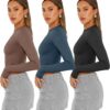 AUTOMET 3 Pack Womens Long Sleeve Shirts Y2K Going Out Crop Tops Cute Basic Slim Fitted Fall Fashion Outfits 2025 Clothes