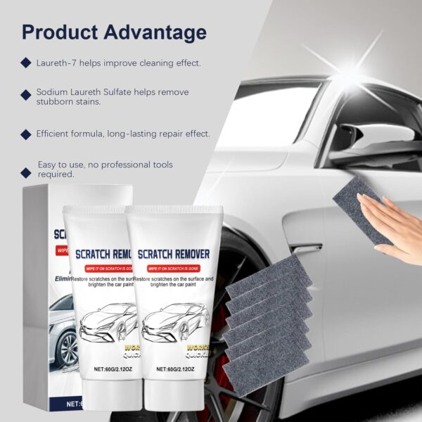 12PC Nanosparkle Cloth for Car Scratches, Nano Cloth Scratch Remover Used to Car Scuff Removal and Glass Scratch Removal All Car Scratch Repair with 2PC Car Scratch Remover