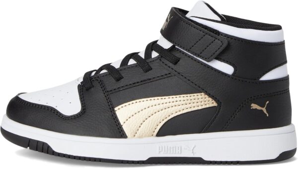 PUMA Unisex-Child Rebound Layup Mid Hook and Loop Sneaker