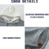 Men’s Sweatshirts Long Sleeve Pullover Patchwork Plaid Jacquard Hoodie Casual Drawstring Hoody Top