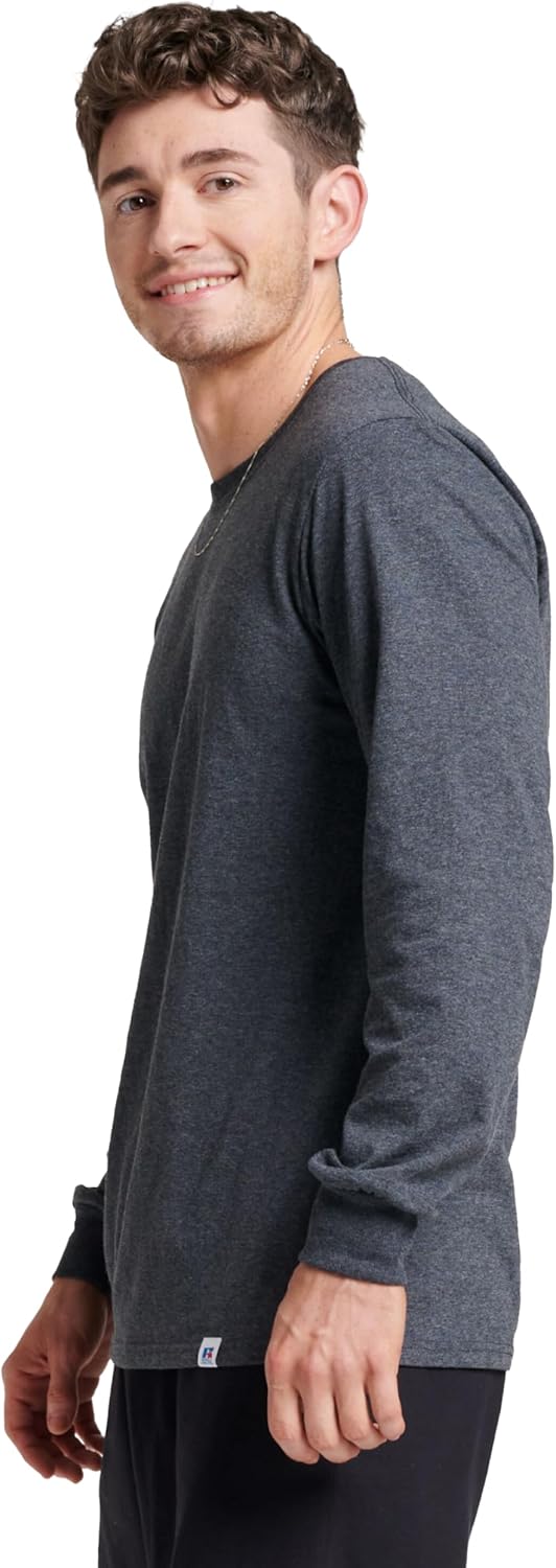 Russell Athletic Men's Dri-Power Long Sleeve Tees, Moisture Wicking, Odor Protection, UPF 30+