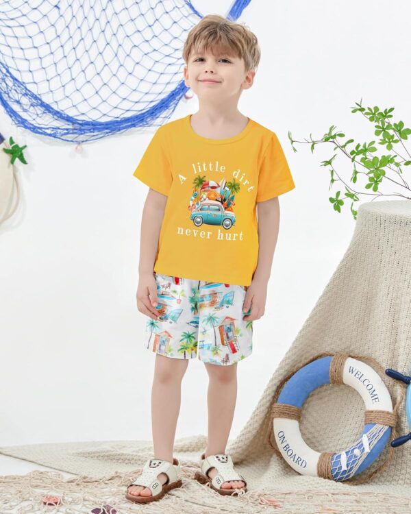 YUEMION Toddler Baby Boy Summer Outfit 1-5T Baby Boy Clothes Short Sleeve T-Shirts Top + Shorts 2Pcs Boy Clothing Casual Set