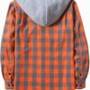 SCODI Mens Flannel Hoodie Shirt Casual Button Down Plaid Jacket Shirts Stylish Long Sleeve Shirts with Pocket