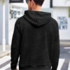 COOFANDY Mens Hoodies Pullover Casaul Long Sleeve Drawstring Waffle Knit Hooded Sweatshirt with Kanga Pocket