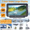 RV Backup Camera Wireless Install-Free 2-Cameras: Magnetic Shockproof with 2 Iron Brackets 7 Inch Rear View Camera for Trailer Truck - Solar Reverse Camera Recording Stable Signal - AMTIFO A9