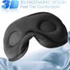 Sleep Headphones, 3D Bluetooth Sleep Mask, Washable Sleeping Headphones with Ultra Thin Stereo Speakers Microphone Hands Free for Insomnia Travel