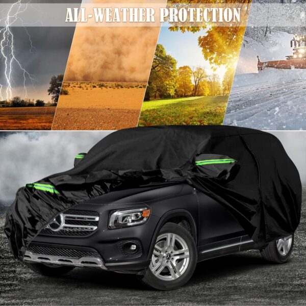 Waterproof Car Covers Replace for 2019-2024 Mercedes-Benz GLB, 6 Layers All Weather Car Cover with Zipper Door & Windproof Bands for Snow Rain Dust Hail Protection(GLB)