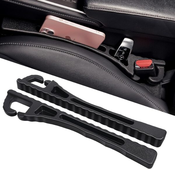 Car Seat Gap Filler with Organizer, 2PCS Universal Fit Car Side Seat Gap Filler for Car Storage and Stop Things from Dropping for Cars, SUVs, Truck