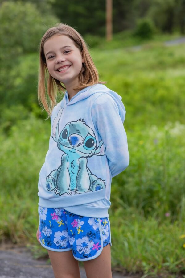 Disney Lilo & Stitch Girls French Terry Crossover Hoodie Toddler to Big Kid