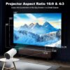 Mini Projector, Support 4K 1080P Portable Projector with Dual Band WIFI6 5G Wireless 5.2 Bluetooth Android 13, 200 ANSI Lumens, 180° Rotatable, Auto Keystone Correction,35"-130" Screen Video Projector