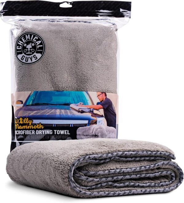 Chemical Guys Woolly Mammoth Large, Super Absorbent and Soft Microfiber Towels for Cars, Gray (35 x 25 inches)