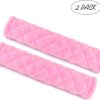 Amooca Soft Auto Seat Belt Cover Seatbelt Shoulder Pad Cushions 2 PCS for a More Comfortable Driving Universal Fit for All Cars and Backpack Pink